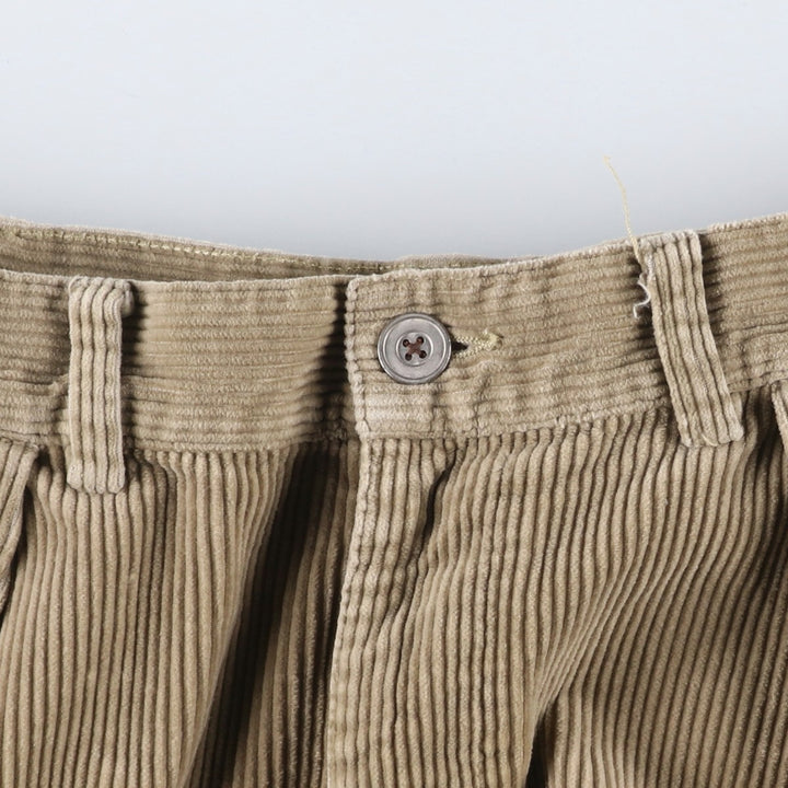 Ralph Lauren POLO by Ralph Lauren ANDREW PANT, two-pleat corduroy pants, men's size W35. cotton Beige type Vintage Second Hand