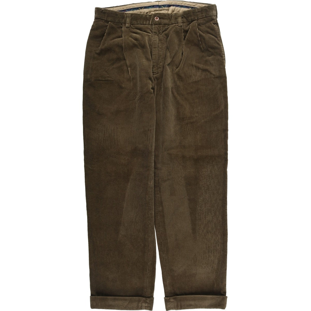 Ralph Lauren POLO by Ralph Lauren Two-pleat Corduroy Pants for Men, W35 cotton Khaki type Vintage Second Hand
