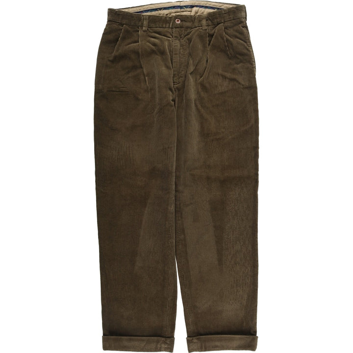 Ralph Lauren POLO by Ralph Lauren Two-pleat Corduroy Pants for Men, W35 cotton Khaki type Vintage Second Hand