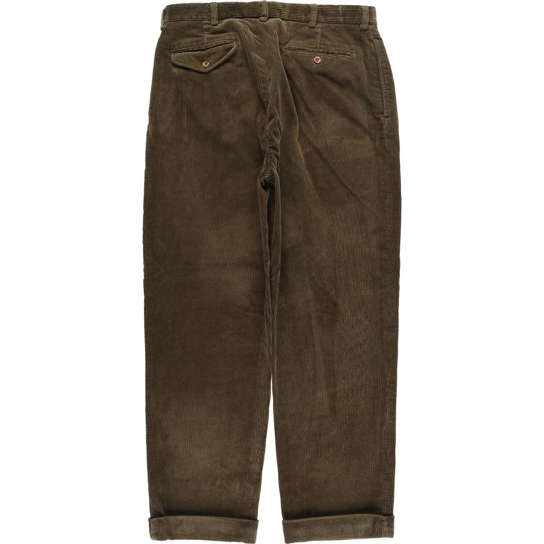 Ralph Lauren POLO by Ralph Lauren Two-pleat Corduroy Pants for Men, W35 cotton Khaki type Vintage Second Hand