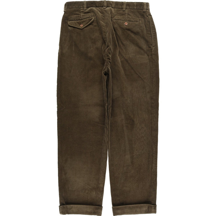 Ralph Lauren POLO by Ralph Lauren Two-pleat Corduroy Pants for Men, W35 cotton Khaki type Vintage Second Hand