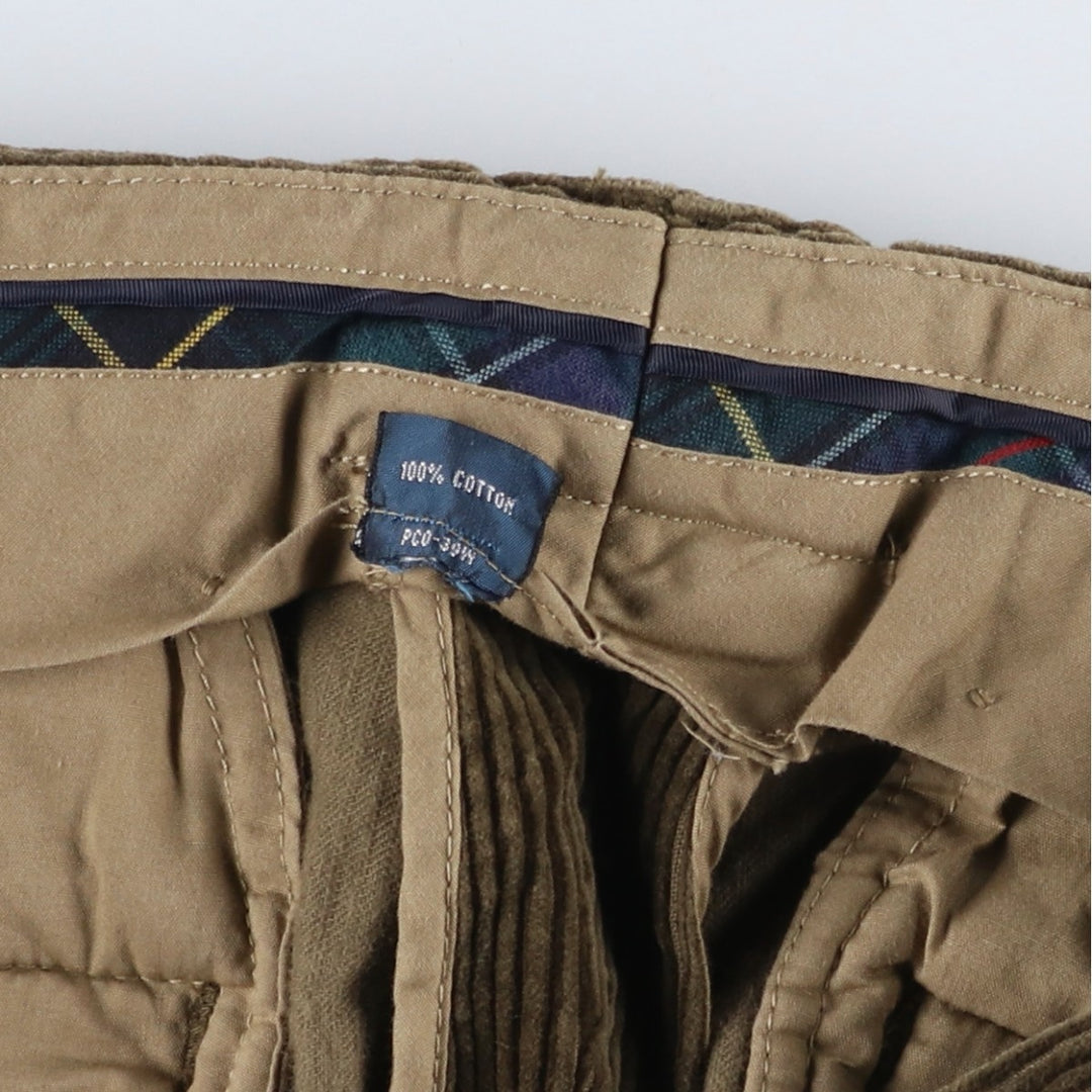 Ralph Lauren POLO by Ralph Lauren Two-pleat Corduroy Pants for Men, W35 cotton Khaki type Vintage Second Hand