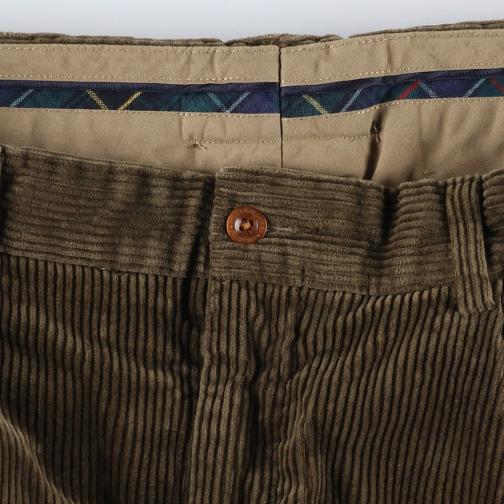 Ralph Lauren POLO by Ralph Lauren Two-pleat Corduroy Pants for Men, W35 cotton Khaki type Vintage Second Hand