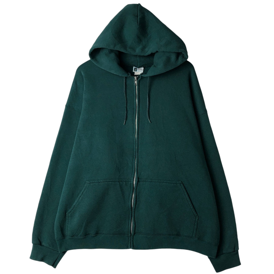90'S PRO SPIRIT Full-Zip Sweatshirt Hoodie, Made in USA, Men's XXL equivalent, Vintage cotton Green type dark green Vintage Second Hand