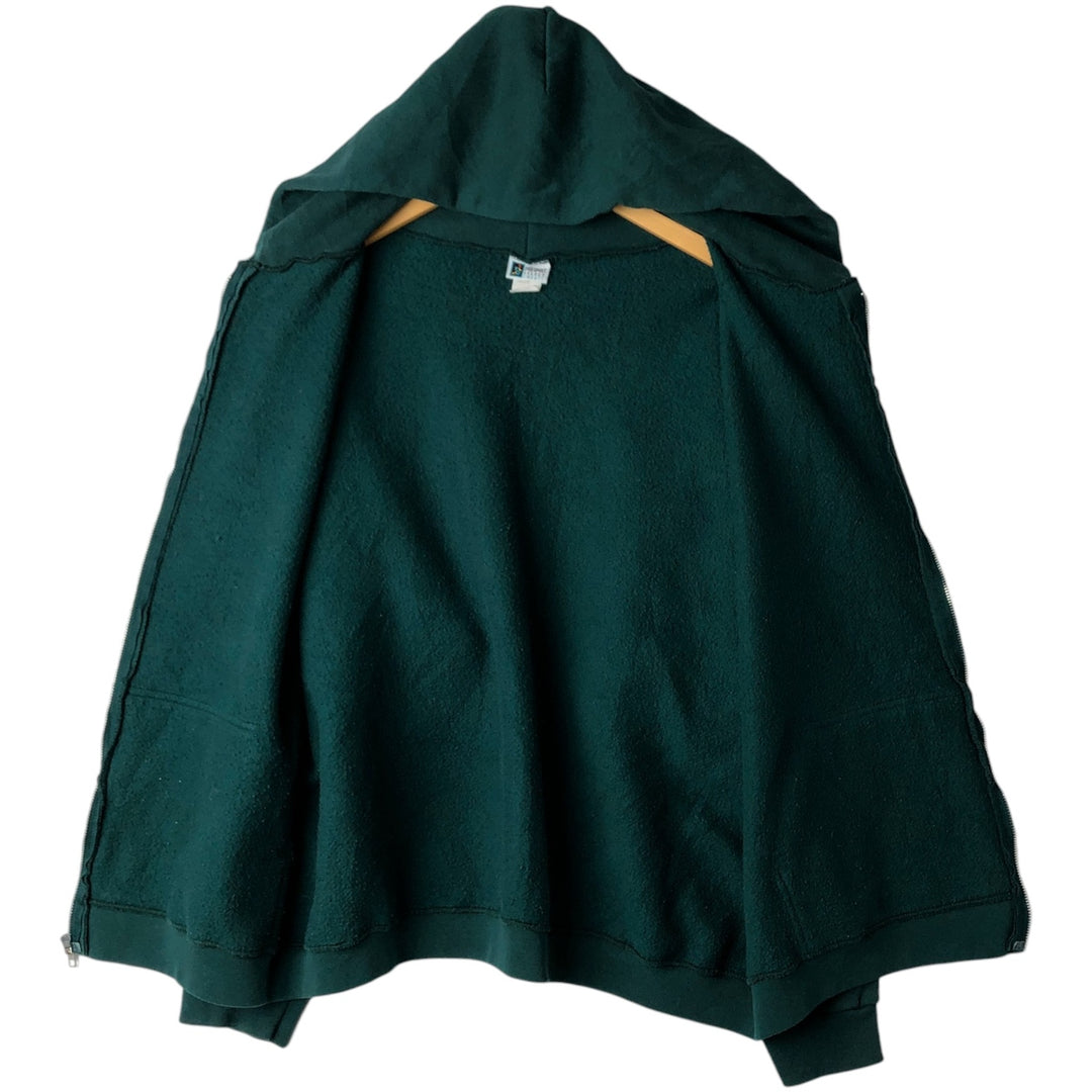 90'S PRO SPIRIT Full-Zip Sweatshirt Hoodie, Made in USA, Men's XXL equivalent, Vintage cotton Green type dark green Vintage Second Hand