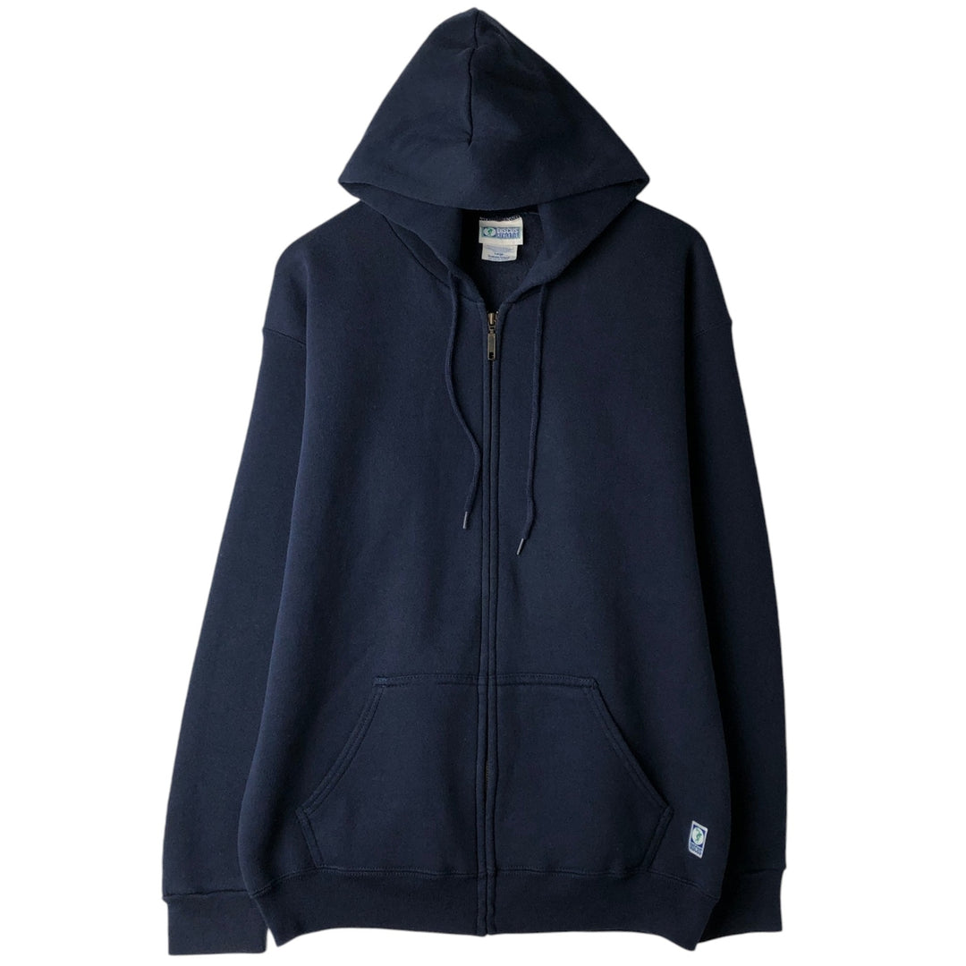 90'S DISCUS ATHLETIC Full-Zip Sweatshirt Hoodie, Men's Size L (Equivalent), Vintage cotton Navy blue Vintage Second Hand