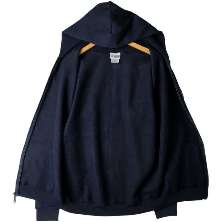 90'S DISCUS ATHLETIC Full-Zip Sweatshirt Hoodie, Men's Size L (Equivalent), Vintage cotton Navy blue Vintage Second Hand