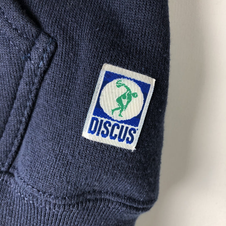 90'S DISCUS ATHLETIC Full-Zip Sweatshirt Hoodie, Men's Size L (Equivalent), Vintage cotton Navy blue Vintage Second Hand