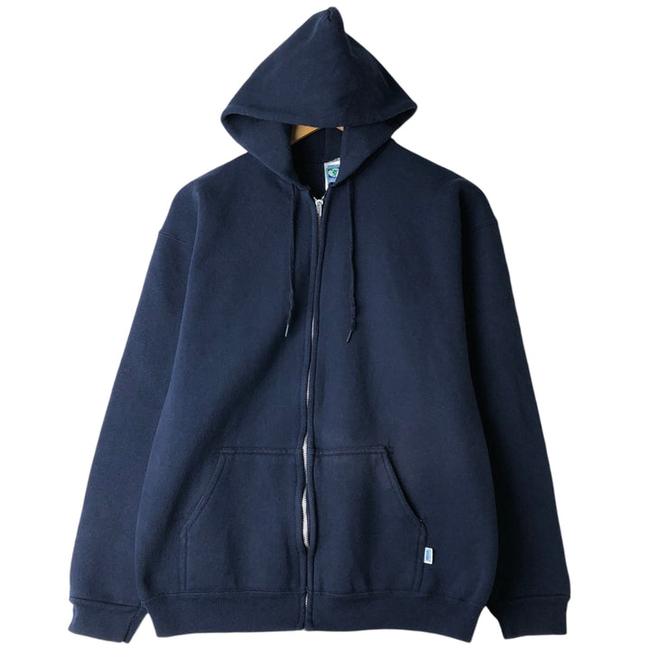 90'S DISCUS ATHLETIC Full-Zip Sweatshirt Hoodie, Made in USA, Men's Size M (Equivalent), Vintage cotton navy blue type Vintage Second Hand