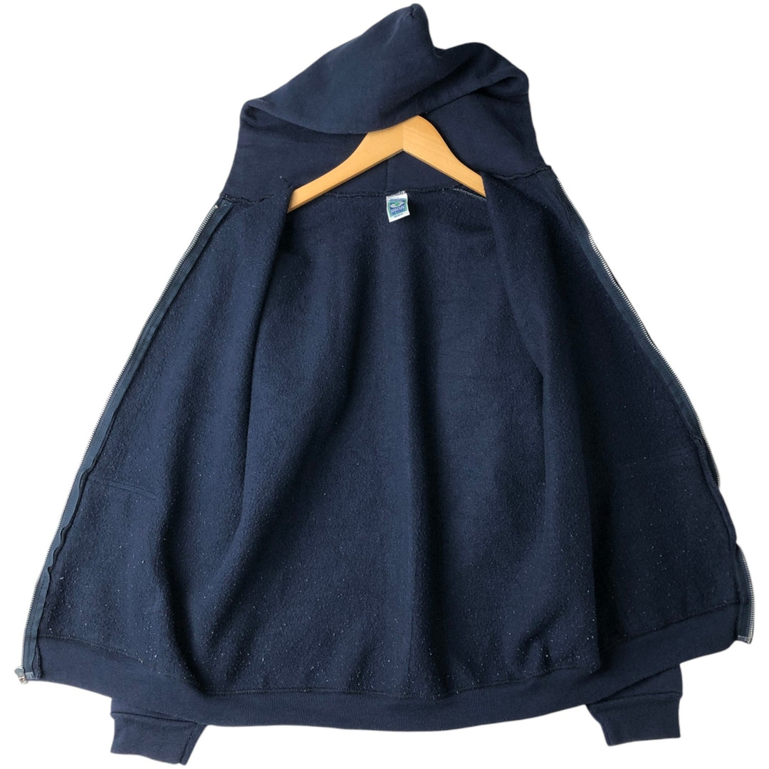 90'S DISCUS ATHLETIC Full-Zip Sweatshirt Hoodie, Made in USA, Men's Size M (Equivalent), Vintage cotton navy blue type Vintage Second Hand