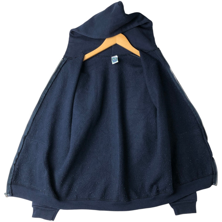 90'S DISCUS ATHLETIC Full-Zip Sweatshirt Hoodie, Made in USA, Men's Size M (Equivalent), Vintage cotton navy blue type Vintage Second Hand