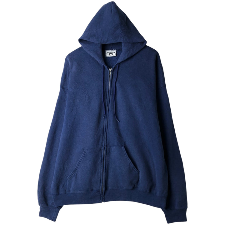 Vintage 90'S Lee Heavy Weight Full-Zip Hoodie, Made in USA, Men's Size XL cotton blue type Vintage Second Hand