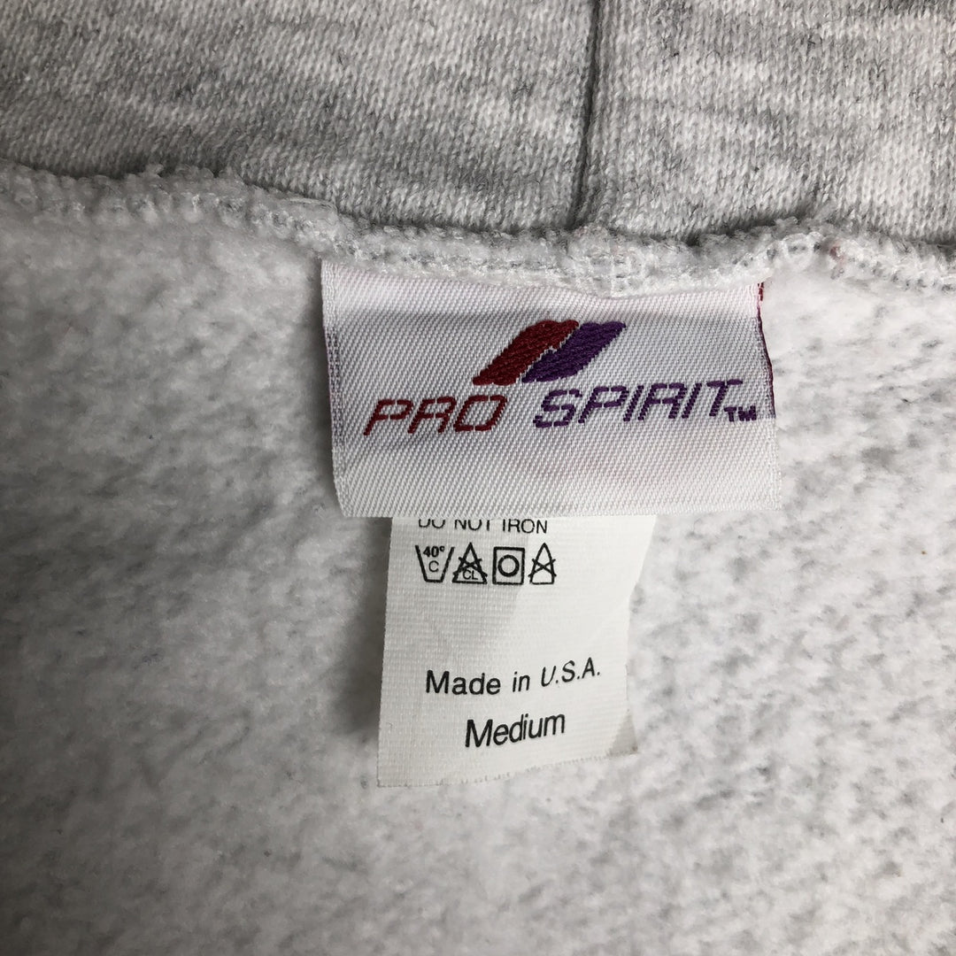 Vintage 90'S Pro Spirit full-zip sweatshirt hoodie, made in the USA, size M. cotton gray type Vintage Second Hand