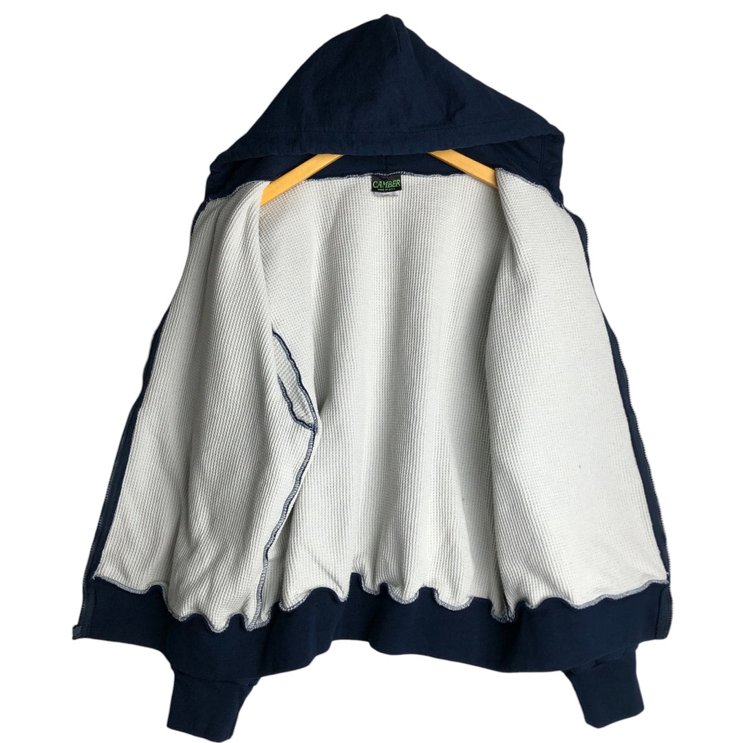 Vintage 90'S CAMBER full-zip sweatshirt hoodie, made in the USA, size L. cotton navy blue type Vintage Second Hand
