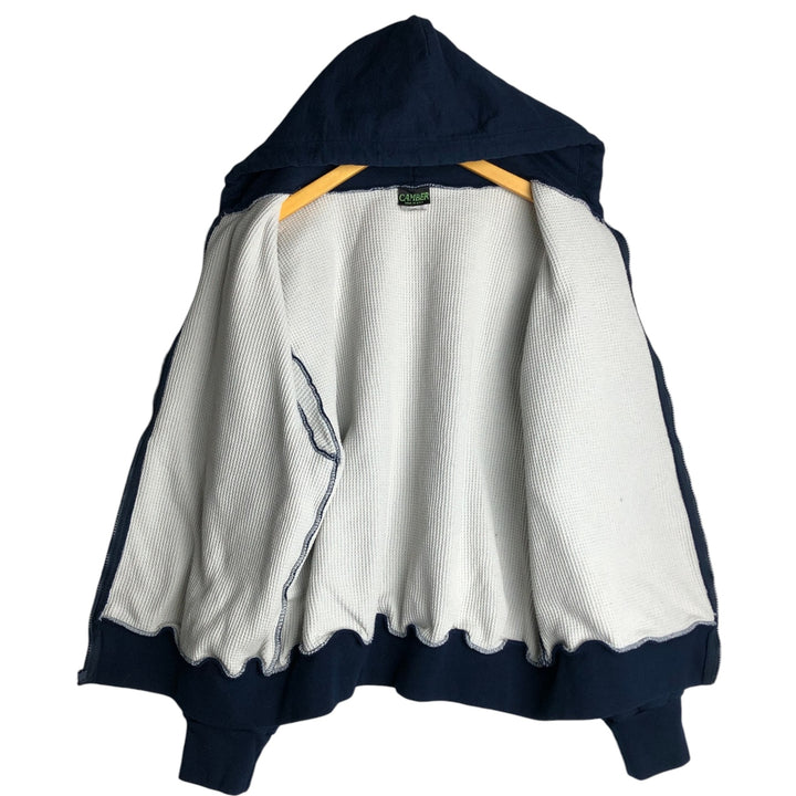 Vintage 90'S CAMBER full-zip sweatshirt hoodie, made in the USA, size L. cotton navy blue type Vintage Second Hand