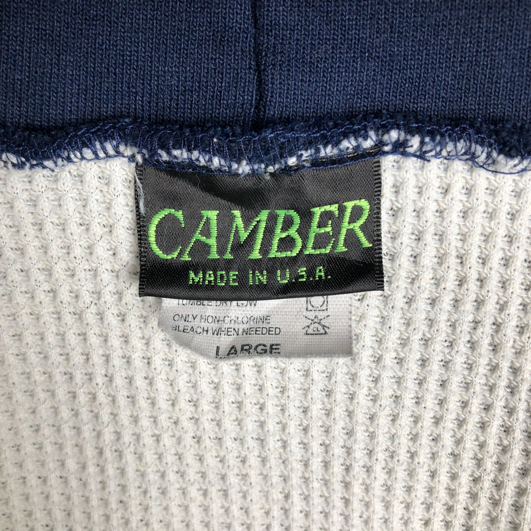 Vintage 90'S CAMBER full-zip sweatshirt hoodie, made in the USA, size L. cotton navy blue type Vintage Second Hand
