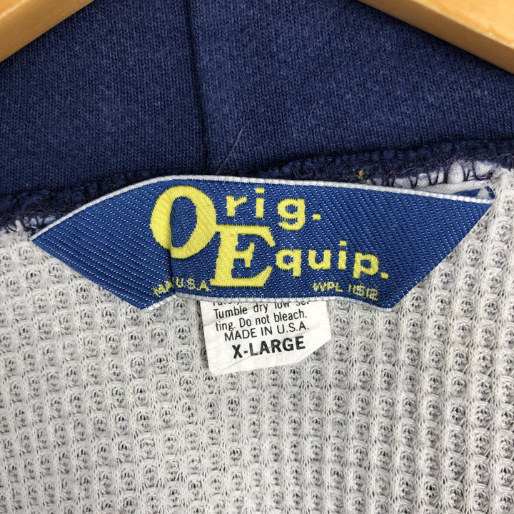 90'S Orig.Equip Full-Zip Sweatshirt Hoodie, Made in USA, Men's XL (approx.), Vintage cotton blue type Vintage Second Hand