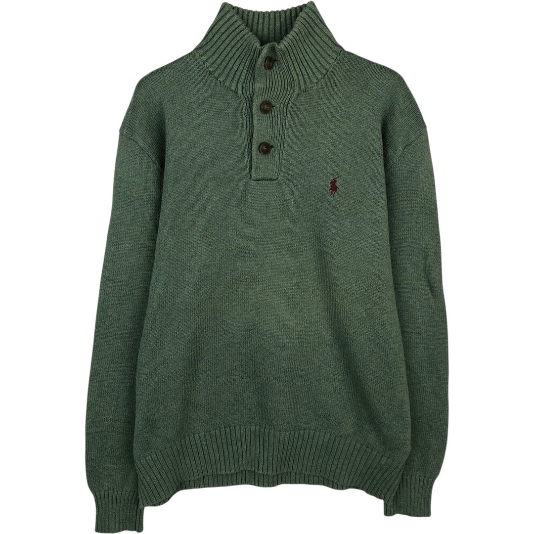 Ralph Lauren POLO RALPH LAUREN High-Neck Cotton Knit Sweater, Men's Size M (approx.) cotton Mint green Vintage Second Hand