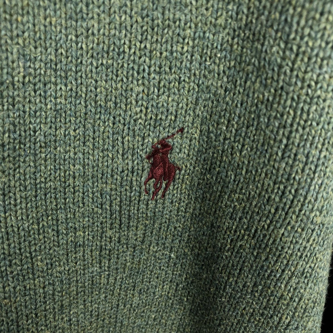 Ralph Lauren POLO RALPH LAUREN High-Neck Cotton Knit Sweater, Men's Size M (approx.) cotton Mint green Vintage Second Hand