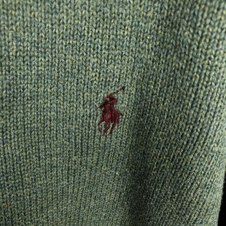 Ralph Lauren POLO RALPH LAUREN High-Neck Cotton Knit Sweater, Men's Size M (approx.) cotton Mint green Vintage Second Hand