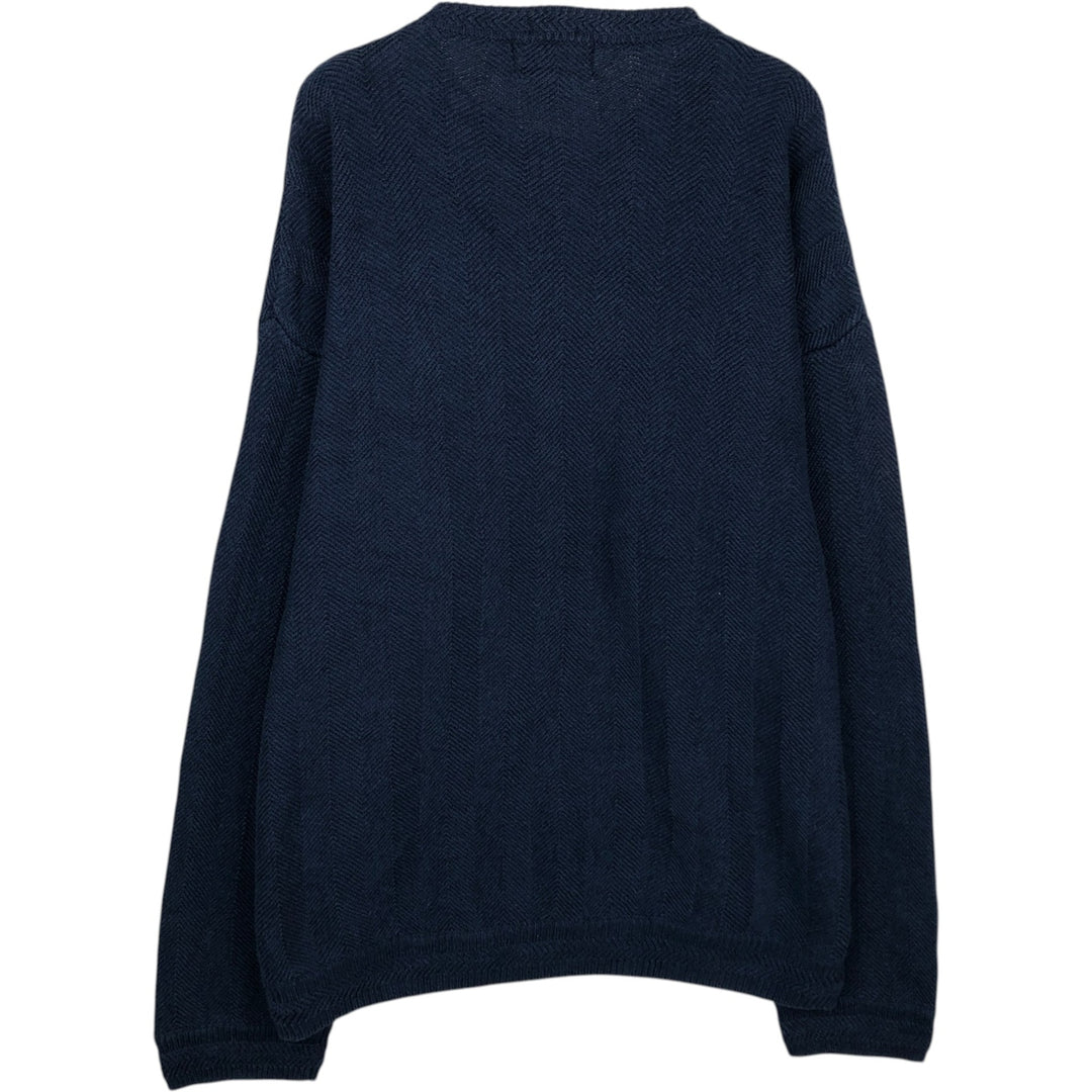 Ralph Lauren CHAPS cotton knit sweater, men's size XL cotton navy blue type Vintage Second Hand