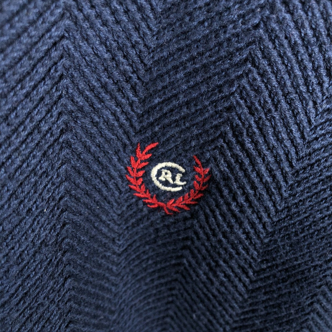 Ralph Lauren CHAPS cotton knit sweater, men's size XL cotton navy blue type Vintage Second Hand