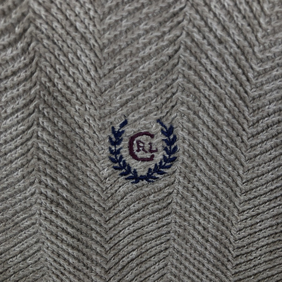 Ralph Lauren CHAPS Herringbone Cotton Knit Sweater, Men's Size L cotton Beige type Vintage Second Hand