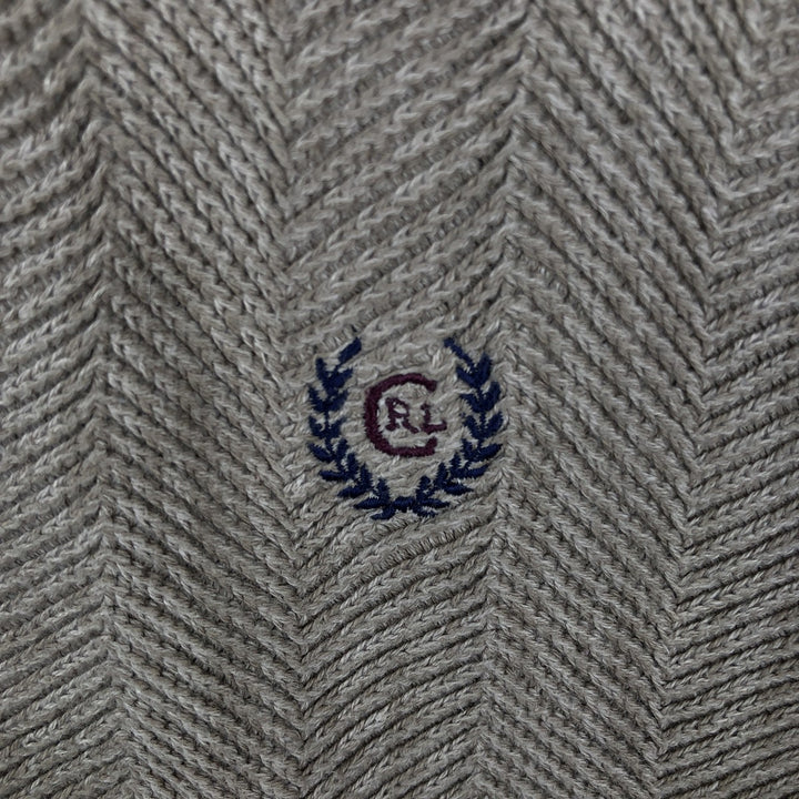 Ralph Lauren CHAPS Herringbone Cotton Knit Sweater, Men's Size L cotton Beige type Vintage Second Hand