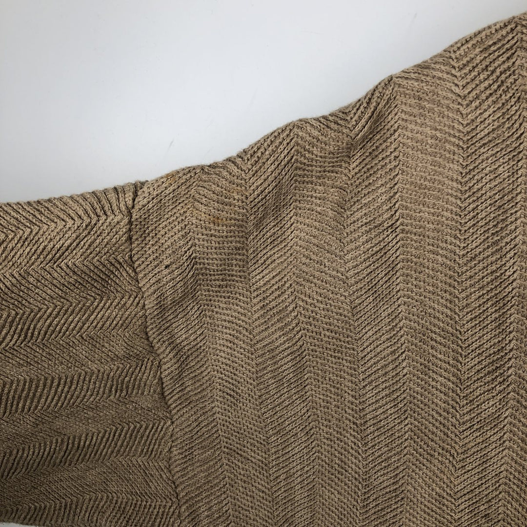 Ralph Lauren CHAPS Herringbone Cotton Knit Sweater, Men's Size L cotton Beige type Vintage Second Hand