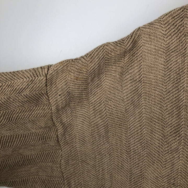 Ralph Lauren CHAPS Herringbone Cotton Knit Sweater, Men's Size L cotton Beige type Vintage Second Hand