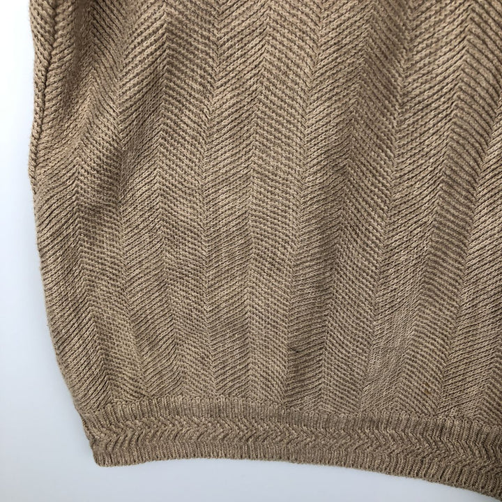 Ralph Lauren CHAPS Herringbone Cotton Knit Sweater, Men's Size L cotton Beige type Vintage Second Hand