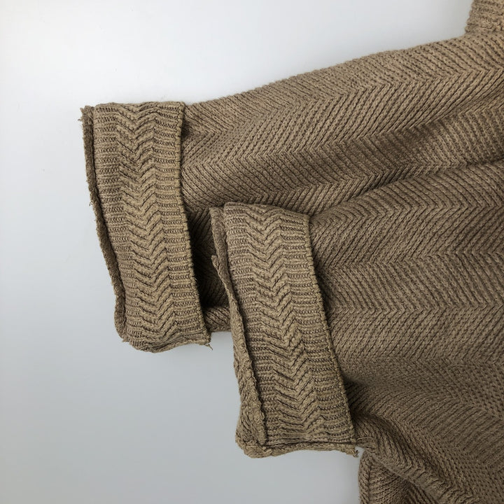 Ralph Lauren CHAPS Herringbone Cotton Knit Sweater, Men's Size L cotton Beige type Vintage Second Hand