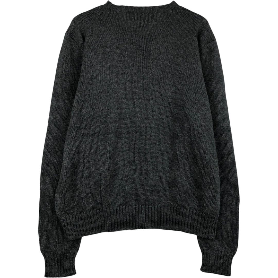 Ralph Lauren POLO by Ralph Lauren Cotton Knit Sweater Men's L size Pima Cotton Charcoal Vintage Second Hand