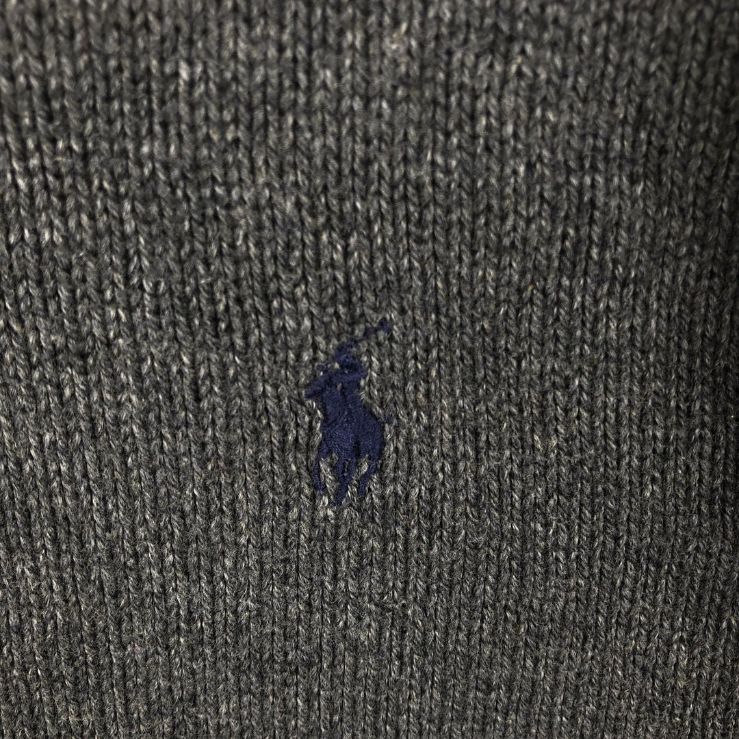 Ralph Lauren POLO by Ralph Lauren Cotton Knit Sweater Men's L size Pima Cotton Charcoal Vintage Second Hand