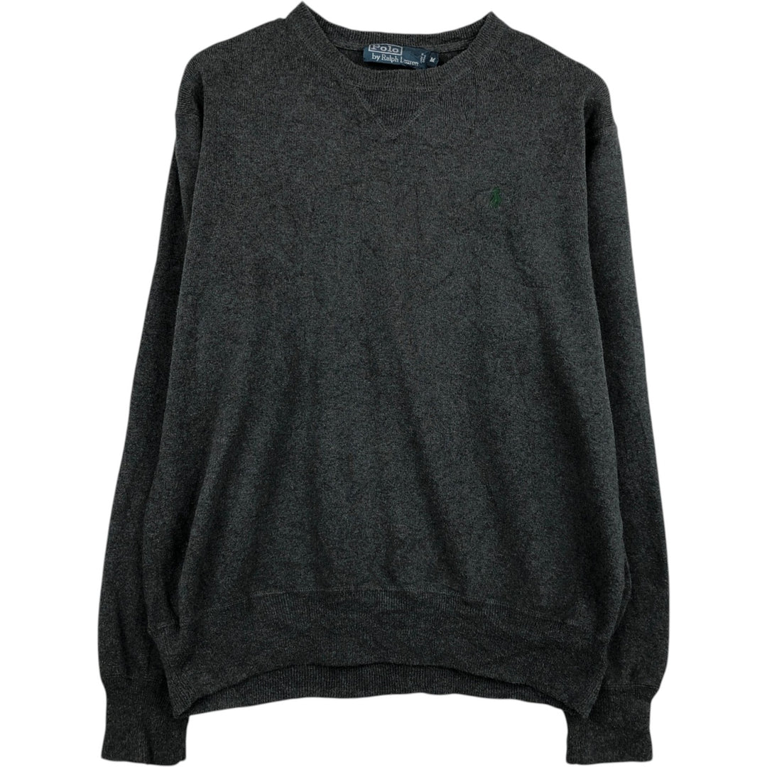 Ralph Lauren POLO by Ralph Lauren Cotton Knit Sweater Men's M Size cotton Charcoal Vintage Second Hand