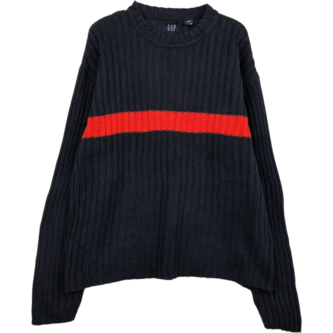 90'S GAP Vintage Cotton Knit Sweater, Men's XL cotton navy blue type Vintage Second Hand