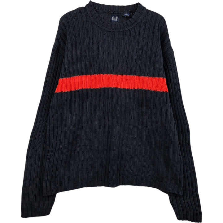 90'S GAP Vintage Cotton Knit Sweater, Men's XL cotton navy blue type Vintage Second Hand