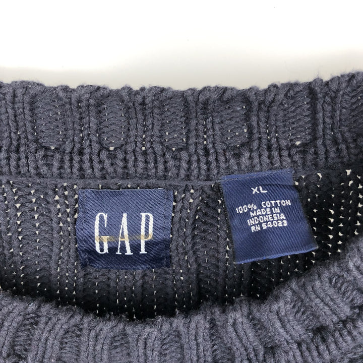 90'S GAP Vintage Cotton Knit Sweater, Men's XL cotton navy blue type Vintage Second Hand
