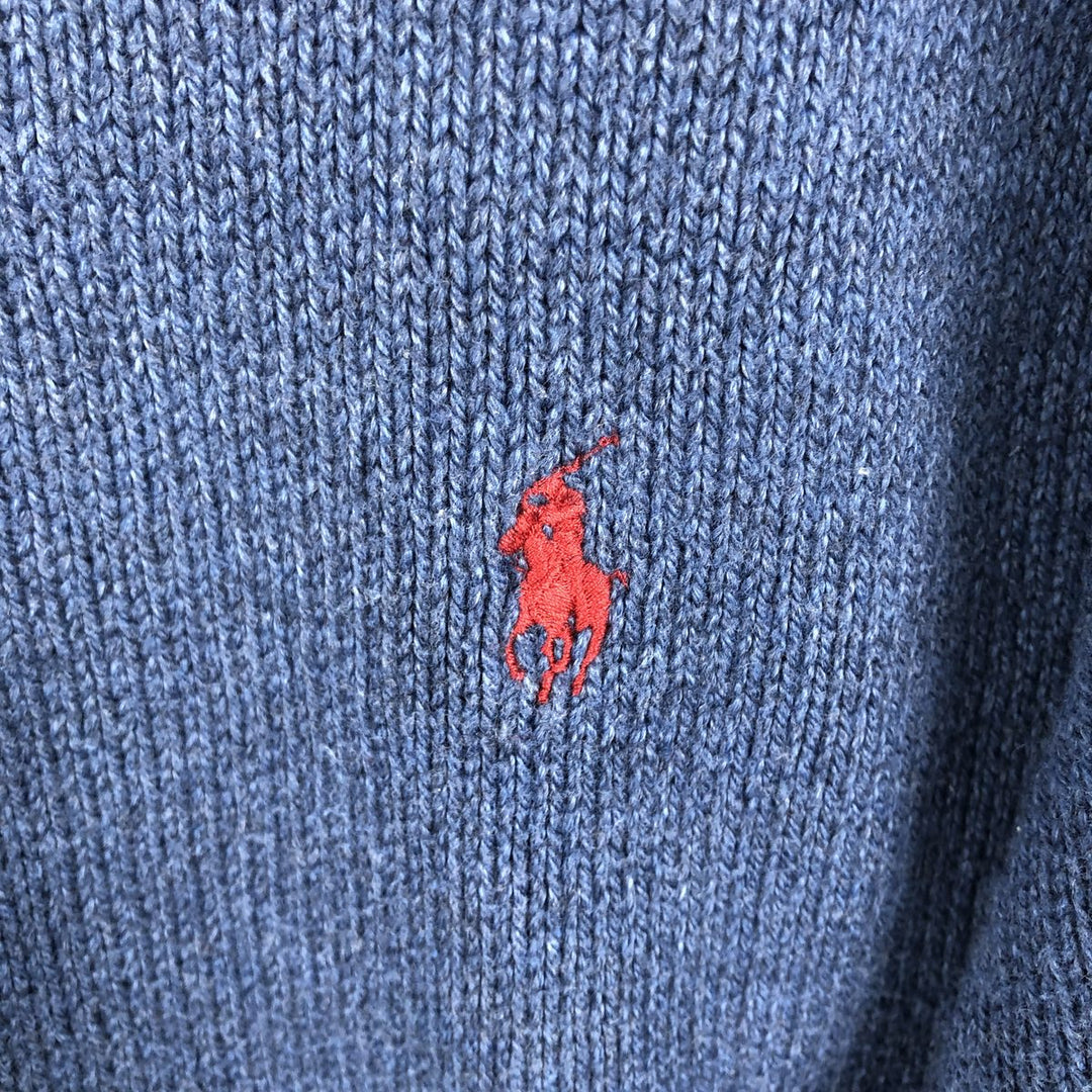 Ralph Lauren POLO by Ralph Lauren Pima Cotton Knit Sweater, Men's Size L Pima Cotton navy blue type Vintage Second Hand