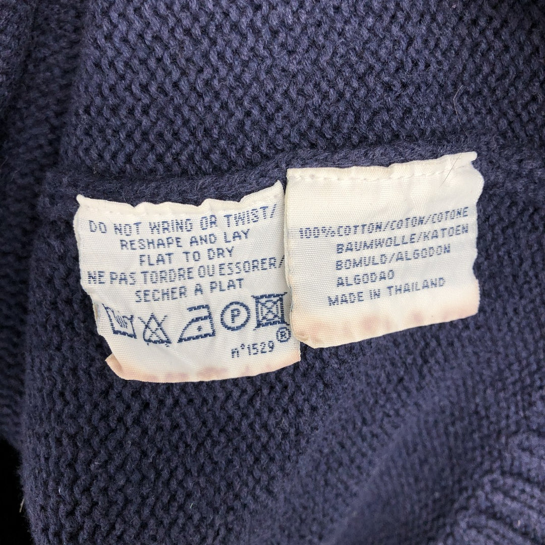 Ralph Lauren POLO by Ralph Lauren V-neck cotton knit sweater, men's XL size cotton navy blue type Vintage Second Hand