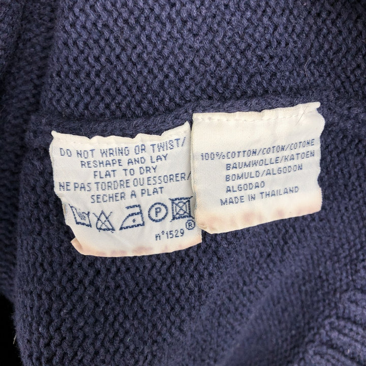Ralph Lauren POLO by Ralph Lauren V-neck cotton knit sweater, men's XL size cotton navy blue type Vintage Second Hand