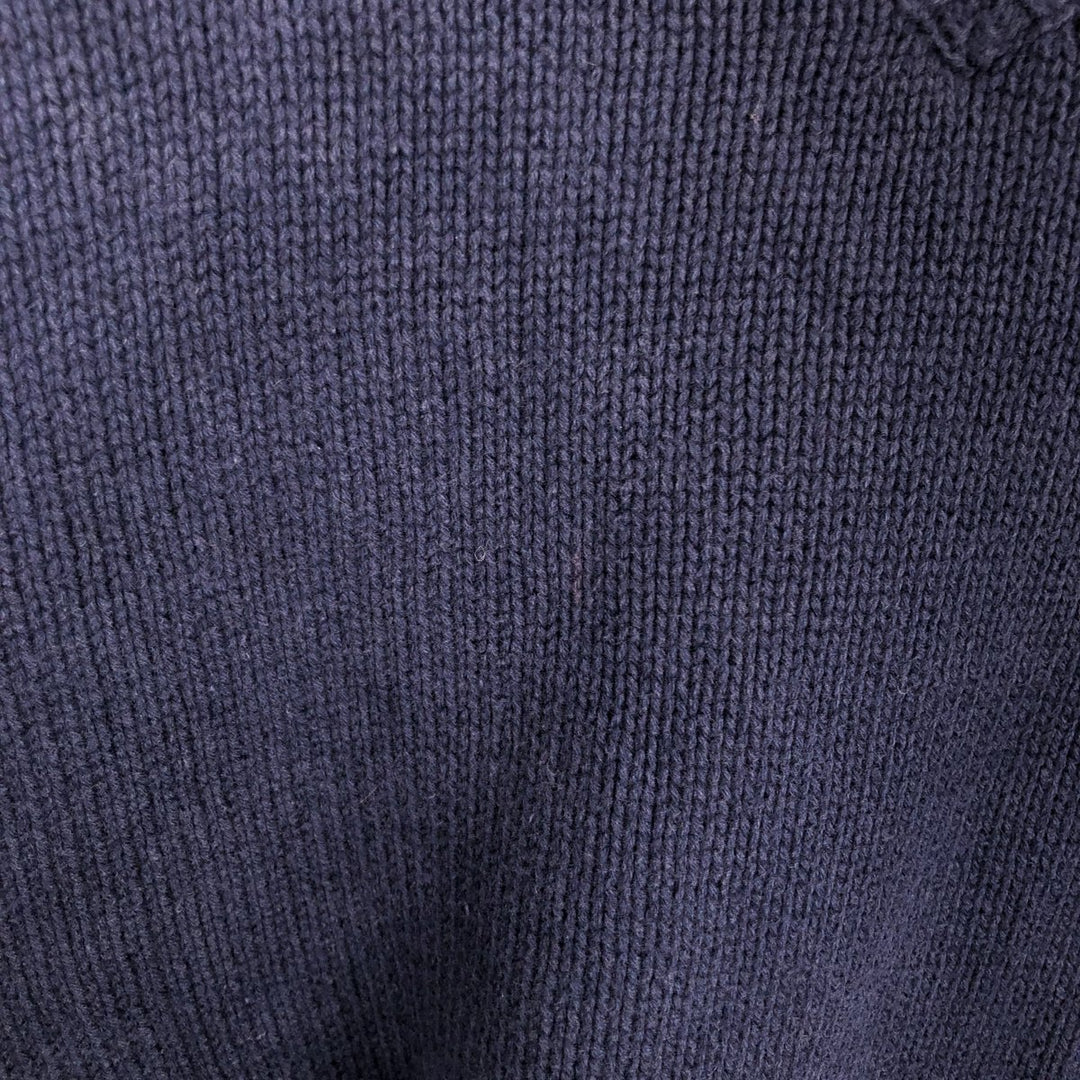 Ralph Lauren POLO by Ralph Lauren V-neck cotton knit sweater, men's XL size cotton navy blue type Vintage Second Hand