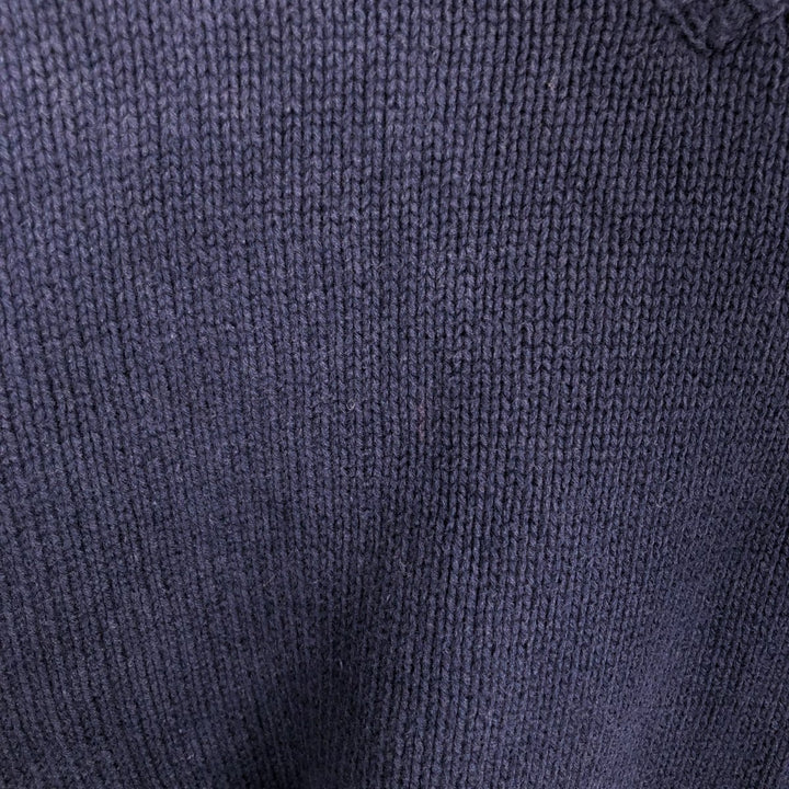Ralph Lauren POLO by Ralph Lauren V-neck cotton knit sweater, men's XL size cotton navy blue type Vintage Second Hand