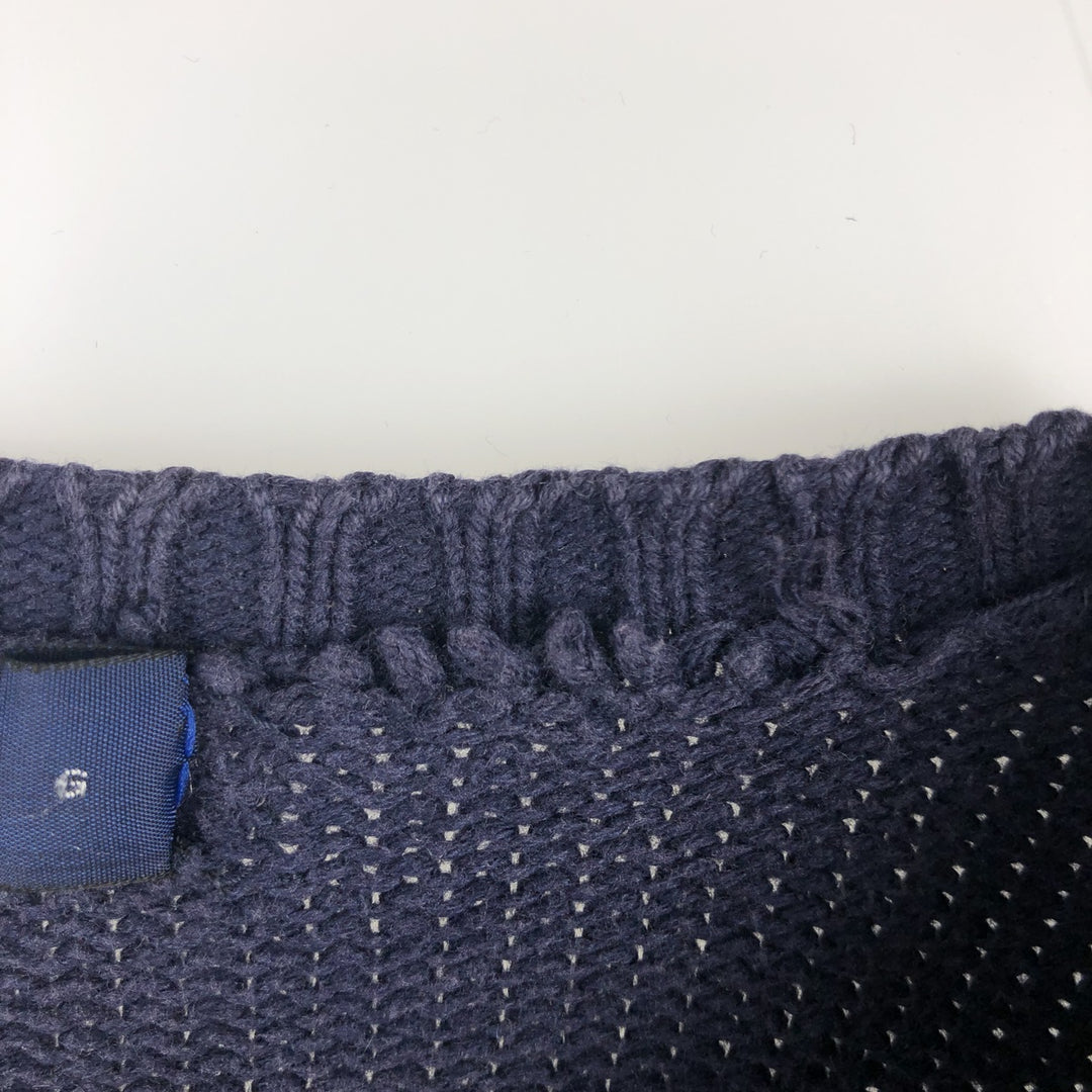 Ralph Lauren POLO by Ralph Lauren V-neck cotton knit sweater, men's XL size cotton navy blue type Vintage Second Hand