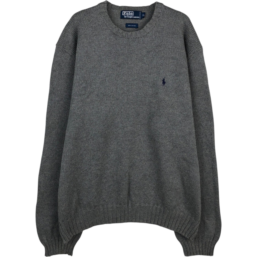 Ralph Lauren POLO by Ralph Lauren Cotton Knit Sweater Men's XL cotton gray type Vintage Second Hand