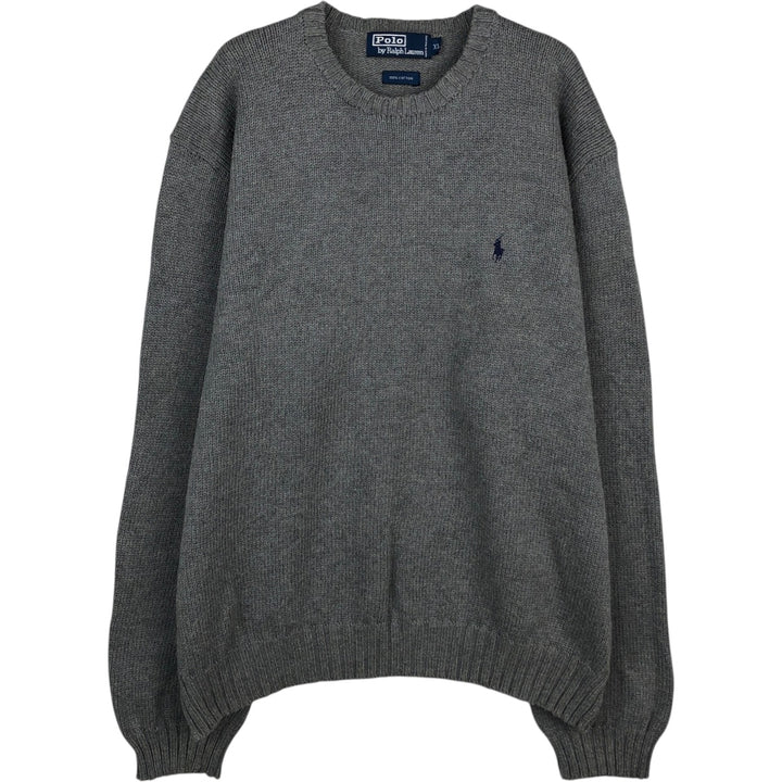 Ralph Lauren POLO by Ralph Lauren Cotton Knit Sweater Men's XL cotton gray type Vintage Second Hand