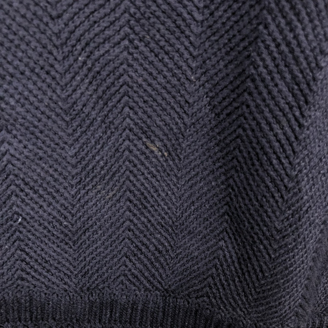 Ralph Lauren CHAPS herringbone cotton knit sweater, men's size M cotton navy blue type Vintage Second Hand