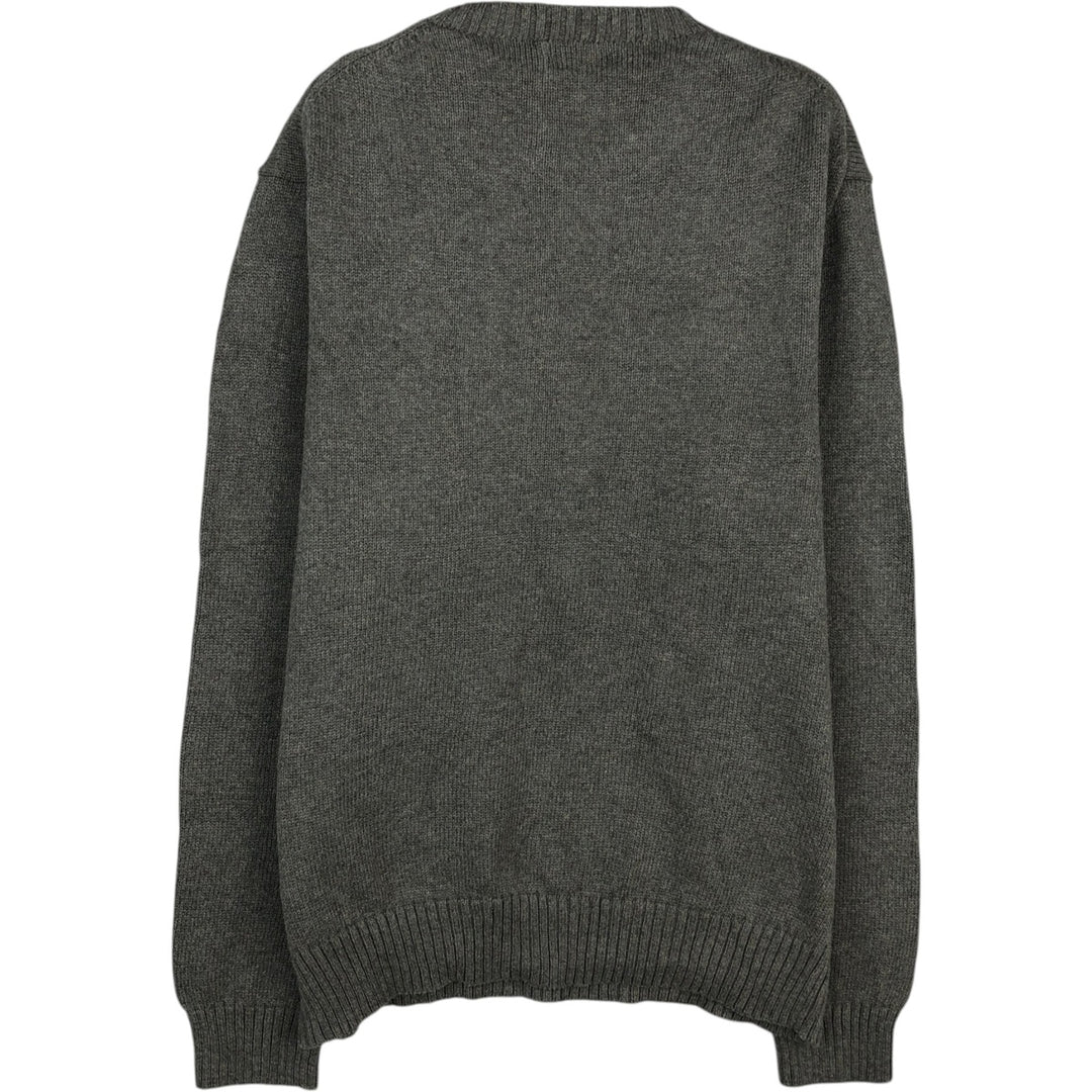 Ralph Lauren POLO RALPH LAUREN Cotton Knit Sweater Men's Size L cotton gray type Vintage Second Hand