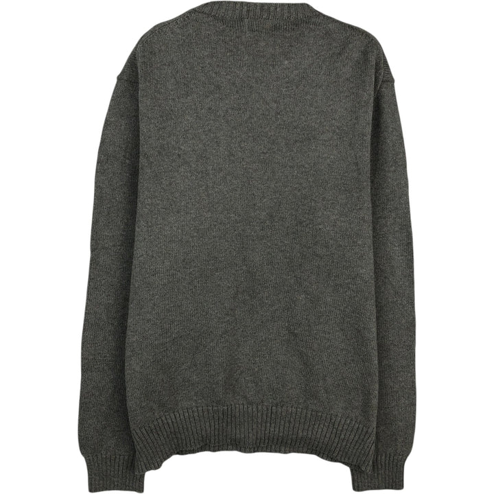 Ralph Lauren POLO RALPH LAUREN Cotton Knit Sweater Men's Size L cotton gray type Vintage Second Hand
