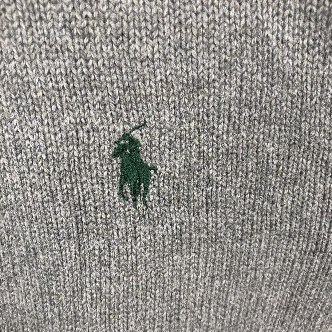Ralph Lauren POLO RALPH LAUREN Cotton Knit Sweater Men's Size L cotton gray type Vintage Second Hand